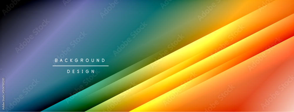 Poster Abstract gradient background. Vivid colors blend diagonally, creating dynamic visual effect. Text reads background design. Minimalist, modern aesthetic.