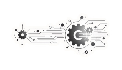 Modern technology design featuring gears and circuits that illustrate innovation and engineering concepts