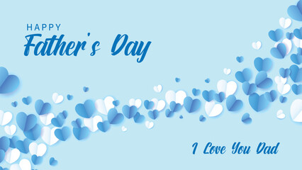 Happy Father's Day greeting cards in modern paper cut style. Fathers Day holiday illustration for greeting banner, fashion ads, poster, flyer, social media, promotion and sale