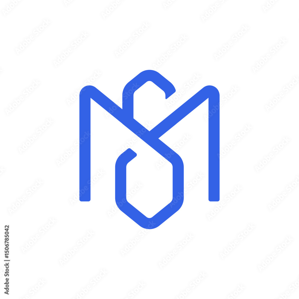 Poster a modern, minimalist logo features the intertwined letters 