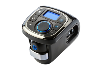 Close up of a modern sleek looking sleep apnea machine on white