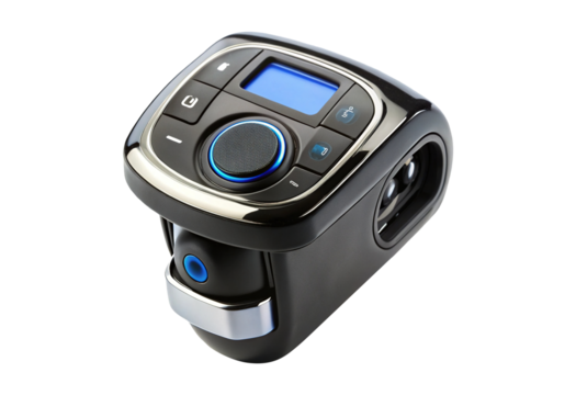 Close up of a modern sleek looking sleep apnea machine on white