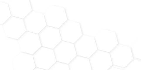 Abstract white hexagon background,Seamless pattern with hexagon.stripes, lines. Seamless vector background,Technology or Science Design, High-Resolution Graphic, Modern,
