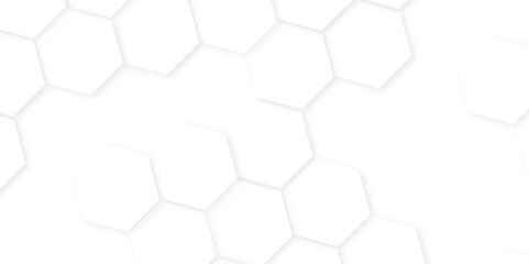 Abstract white hexagon background,Seamless pattern with hexagon.stripes, lines. Seamless vector background,Technology or Science Design, High-Resolution Graphic, Modern,