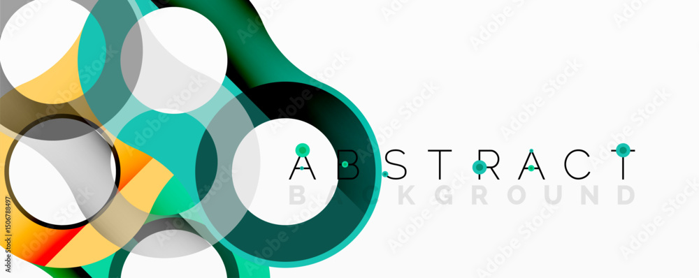 Leinwandbilder modern design features overlapping circles, vibrant colors, clean aesthetic. simple shapes create dy