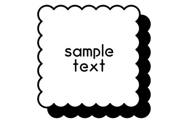 ポップなフレームベクターイラスト モノクロ あしらい 枠