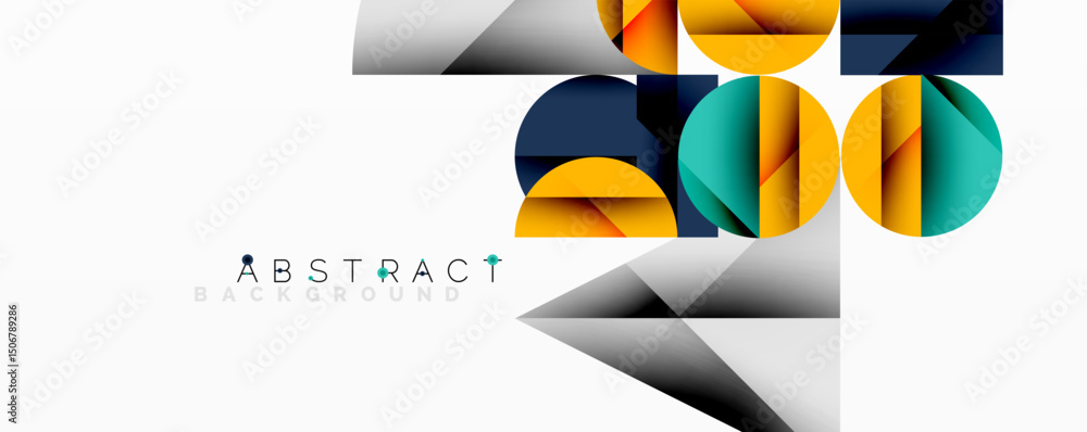 Leinwandbilder modern abstract design features overlapping geometric shapes, vibrant colors, clean lines. minimalis