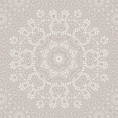 Mandala lace background. Ethnicity ornament. Ethnic style. Elements for invitation card. Oriental lace circular pattern, texture, tiled. Arabic, Islamic, moroccan, asian, indian native african motifs