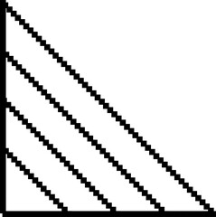 Pixel triangle logo, icon, symbol. Geometric shape