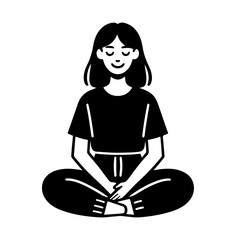 Black and White Illustration of a Woman Portraying Body Positivity