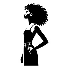 Black and White Illustration of a Woman Portraying Body Positivity