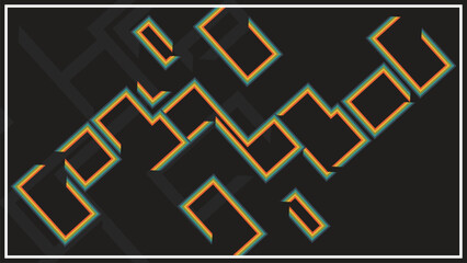 Retro Diagonal Geometric Abstract with Bold Gradient Lines on Dark Background