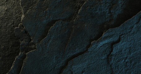 Close-up of cracked rock with layered geological texture