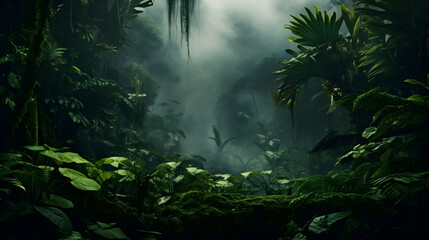 rain forest in the night