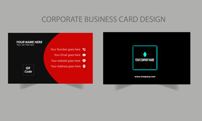 Corporate Business Card Design Template, vector File.