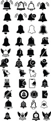Print
Notification bell icon set, alert icon for incoming inbox message, ringing bell icon set with alert and reminder symbols. Includes mobile and web app elements, perfect for social media, messages