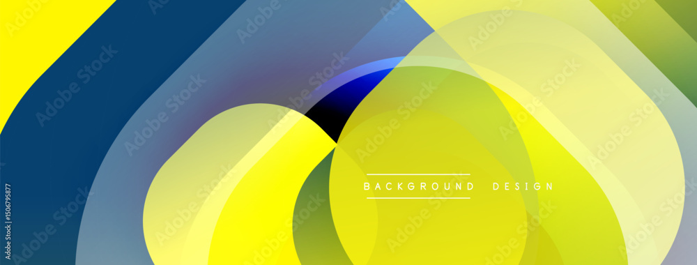Poster abstract colorful layers create dynamic visual effect. smooth curves, gradients, modern design eleme