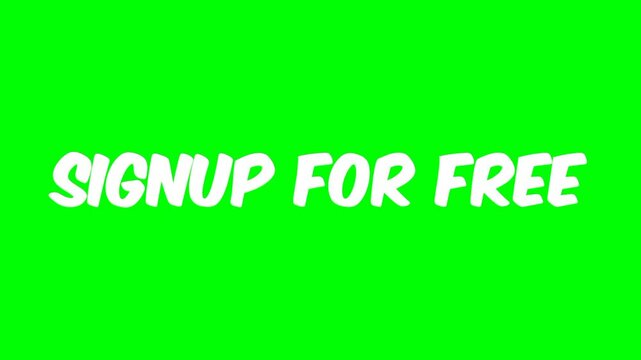 Signup for free text green screen animated video