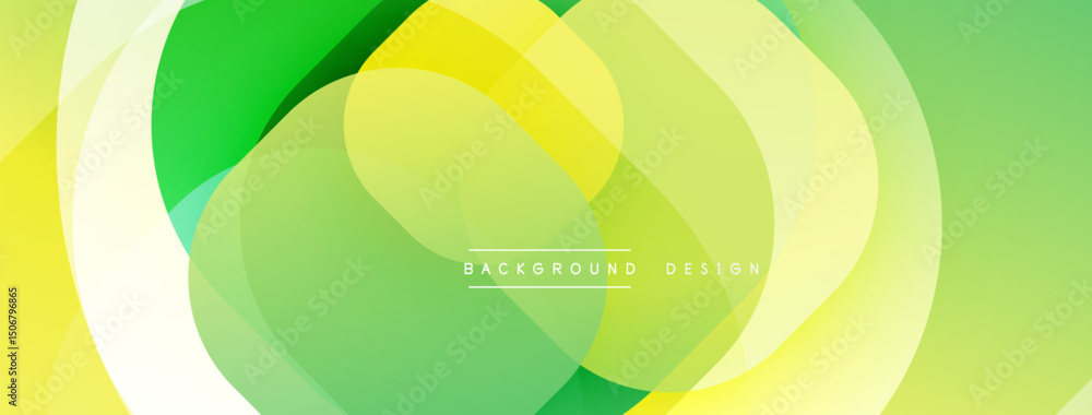 Aufkleber abstract fluid shapes overlap, creating vibrant green, yellow gradients. modern design element for b