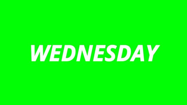 Wednesday text green screen animated video