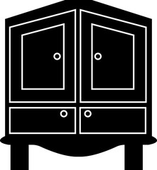 Sideboard Line icon, Design, Home efficiency storage cabinet Vector template, House Improvement Pixel perfect, Editable stroke. used for Logo, Sign, Symbol. Furniture. Wardrobe, Bedside decoration,