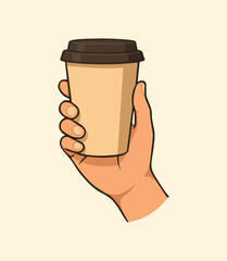 Hand Holding a Coffee Cup vector illustration
