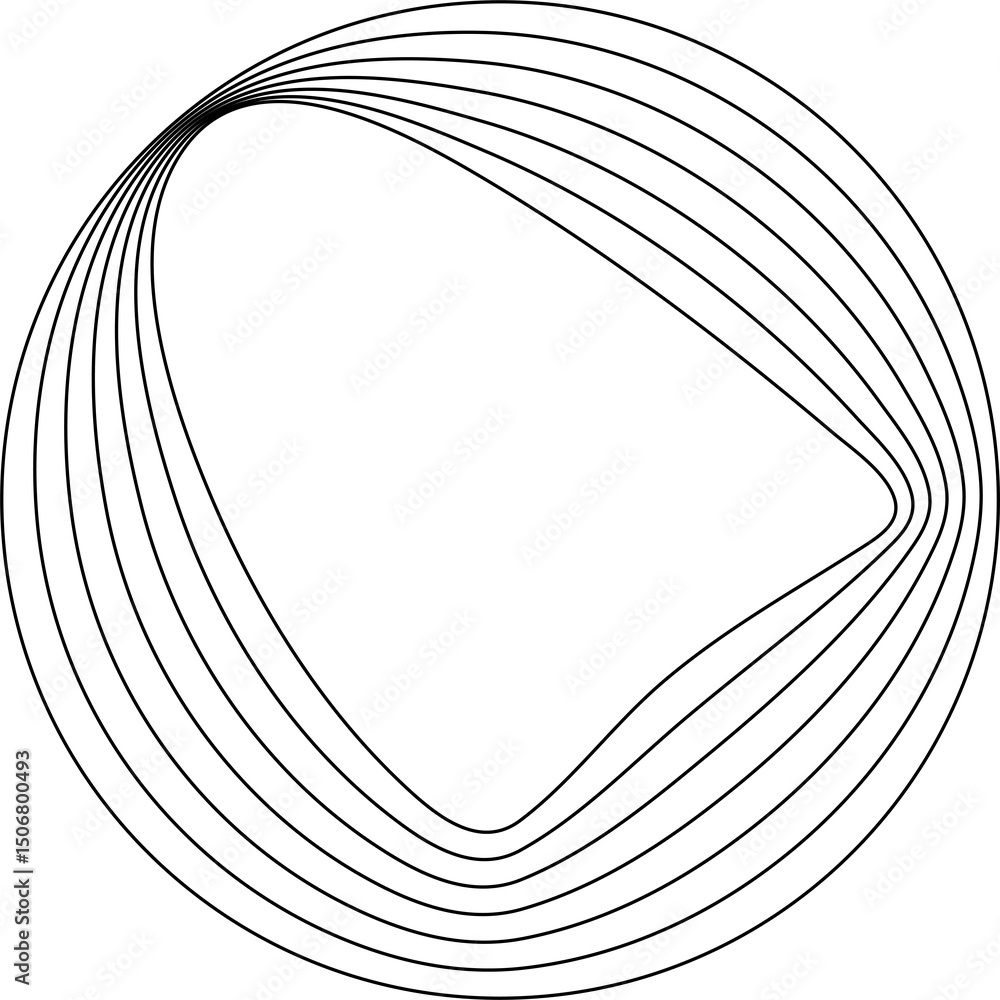 Poster circle line with warped. modern design elements