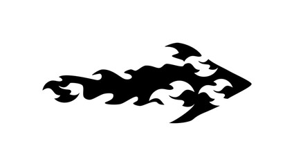 fire arrow, black isolated silhouette