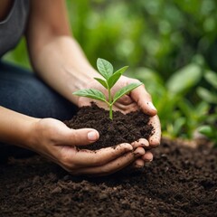 plant in hands