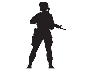 EMALE SOLDIER SILHOUETTE