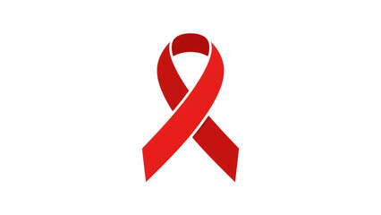 Minimal Red Awareness Ribbon Vector on Transparent PNG Background – Clean Design for Health & Charity Concepts