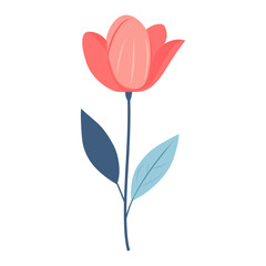 Red and blue color flower art illustration design vector