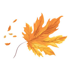 Fototapeta premium Autumn dried leaf illustration fall bonfire vector