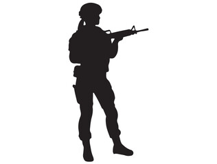 EMALE SOLDIER SILHOUETTE
