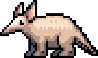 Obraz premium Pixelated depiction of an anteater.