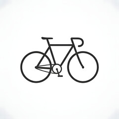 Obraz premium Original name(s): Bicycle lane icon, bike silhouette and dashed lane divider, vector style on white.png, Bicycle icon in flat design, black lines, white background.