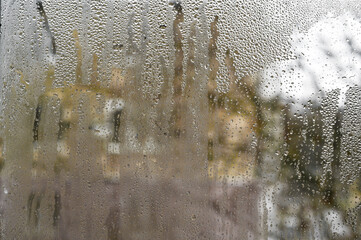 drops of water on the glass. abstract background