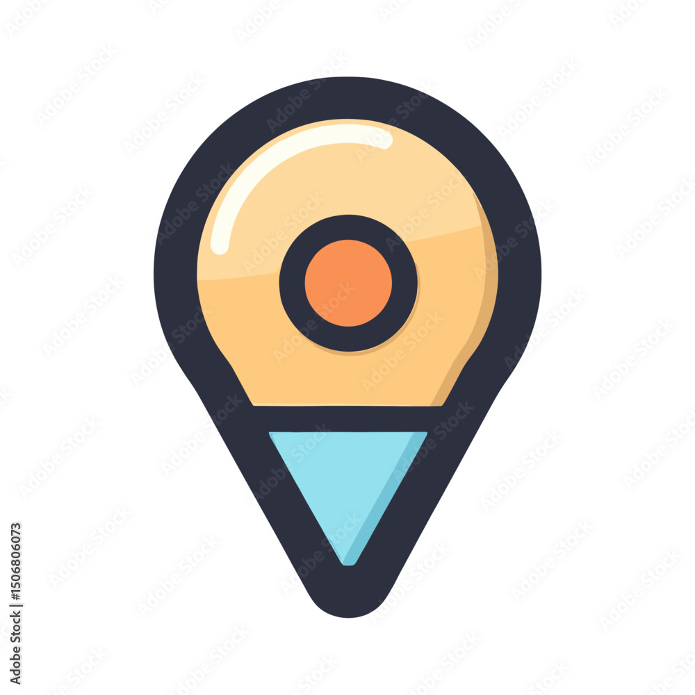 Poster map marker pointer icon location symbol vector vector
