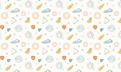 Cute Weather and Outdoor Activity Icon Pattern - Summer Holiday Theme
