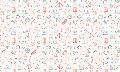 Seamless Abstract Pattern - Thin Geometric Lines, Nordic Style