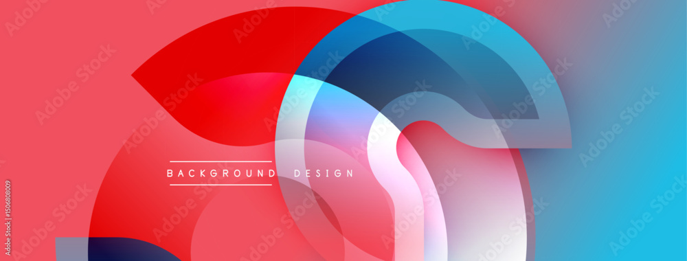 Aufkleber Abstract colorful design. Overlapping shapes create dynamic visual effect. Gradient hues blend smoothly, modern aesthetic.