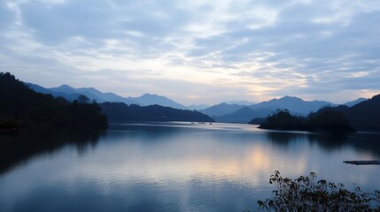 lake and mountains