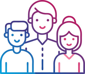 Parents and Child Together Icon