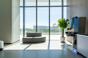 Fototapeta premium sofa in lobby of modern office building