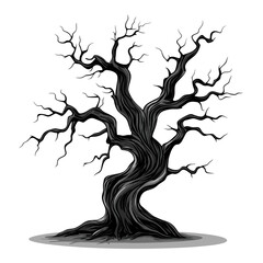 Haunted tree vector illustration twisted eerie vector