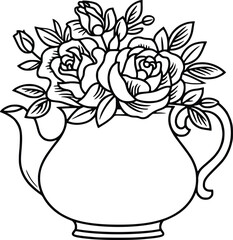 Teapot Svg, Teapot with Flower Svg