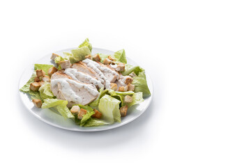 Classic Caesar Salad Fresh and crunchy Caesar salad isolated on white background isolated on white background. Copy space