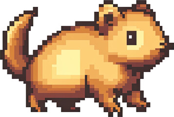 Fototapeta premium Pixelated illustration of a rodent-like creature.