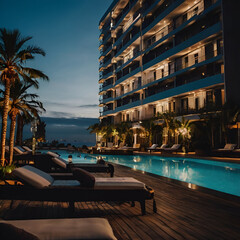 Fototapeta premium hotel at night