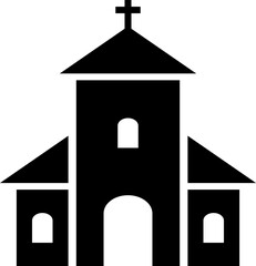 house of god church building icon in dark grey and clear background, editable vector illustration